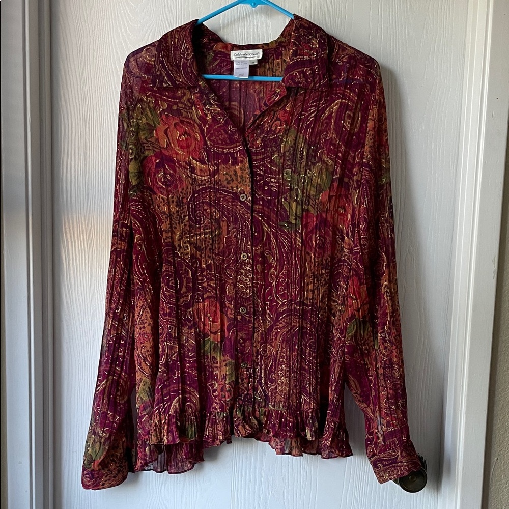 Coldwater Creek Long Sleeve Collar Shirt/Blouse